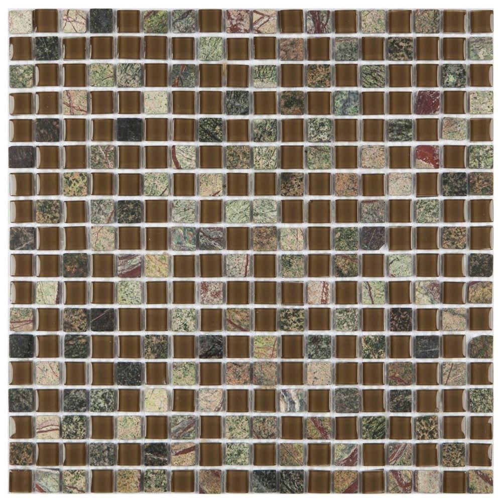 Pastilha de Mármore e Vidro Slim Glass Mosaic Verde