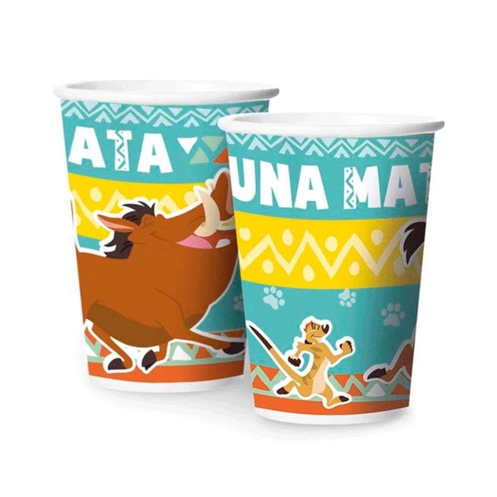 Kit 12 Copos Rei Leão Hakuna Matata 180ml
