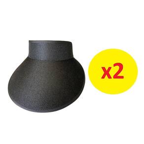 Kit 2 Viseiras Tiara Arco Preto Aba 12Cm Com Elástico Praia
