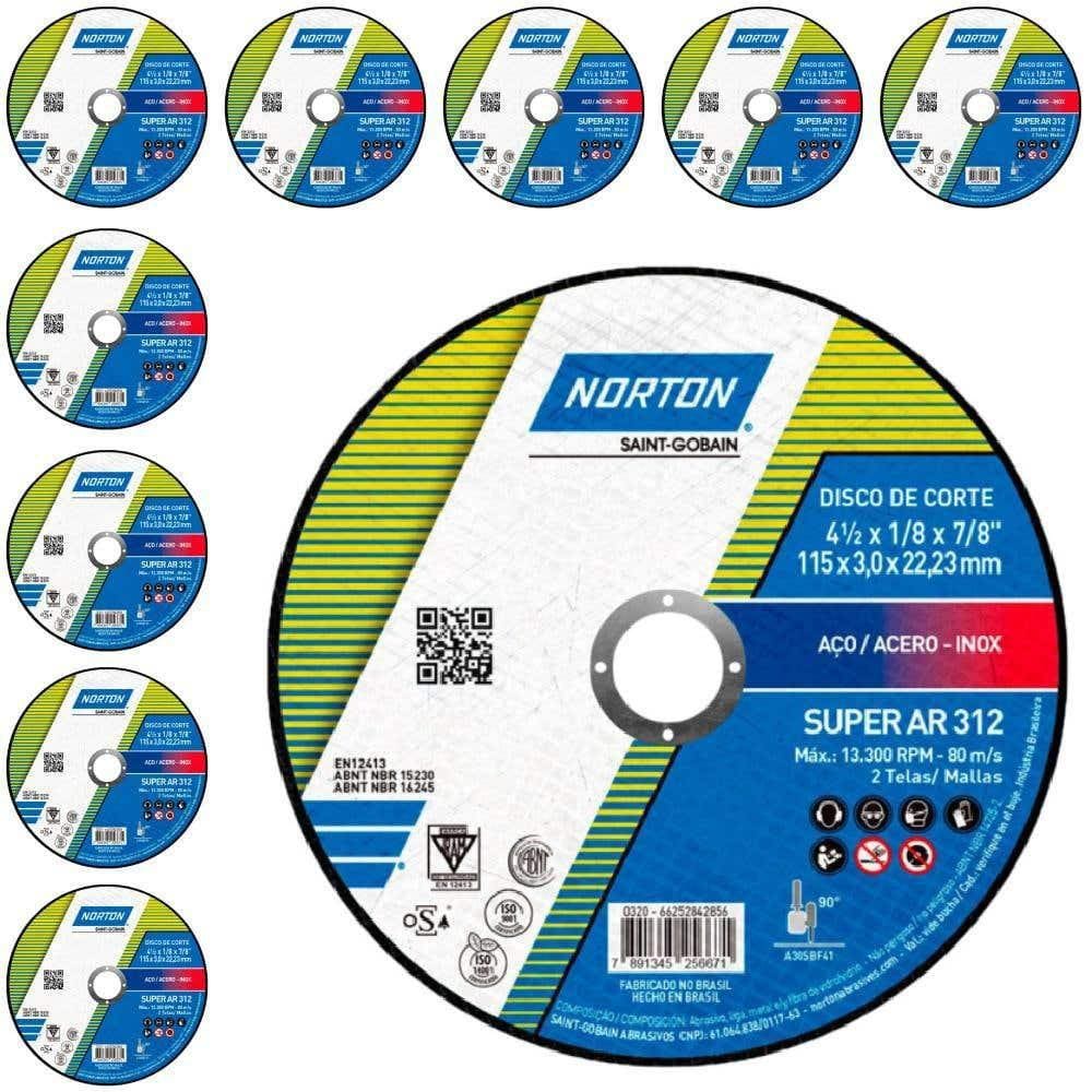 Disco de Corte 4.1/2 POL AR312 com 10 Unidades NORTON