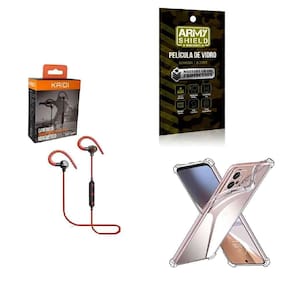 Kit Capinha Moto E23 + Fone De Ouvido Sem Fio + Película 3D