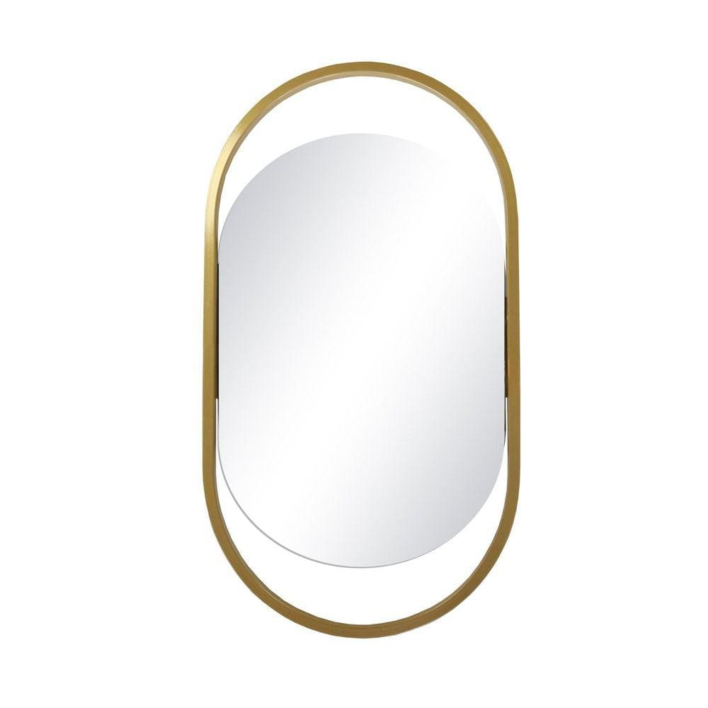 Espelho Decorativo Oblongo 80x43cm Glam In House Decor Dourado