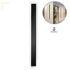 Kit 5 Arandela Preta Borda Luminosa Externa Muro Led Bet03