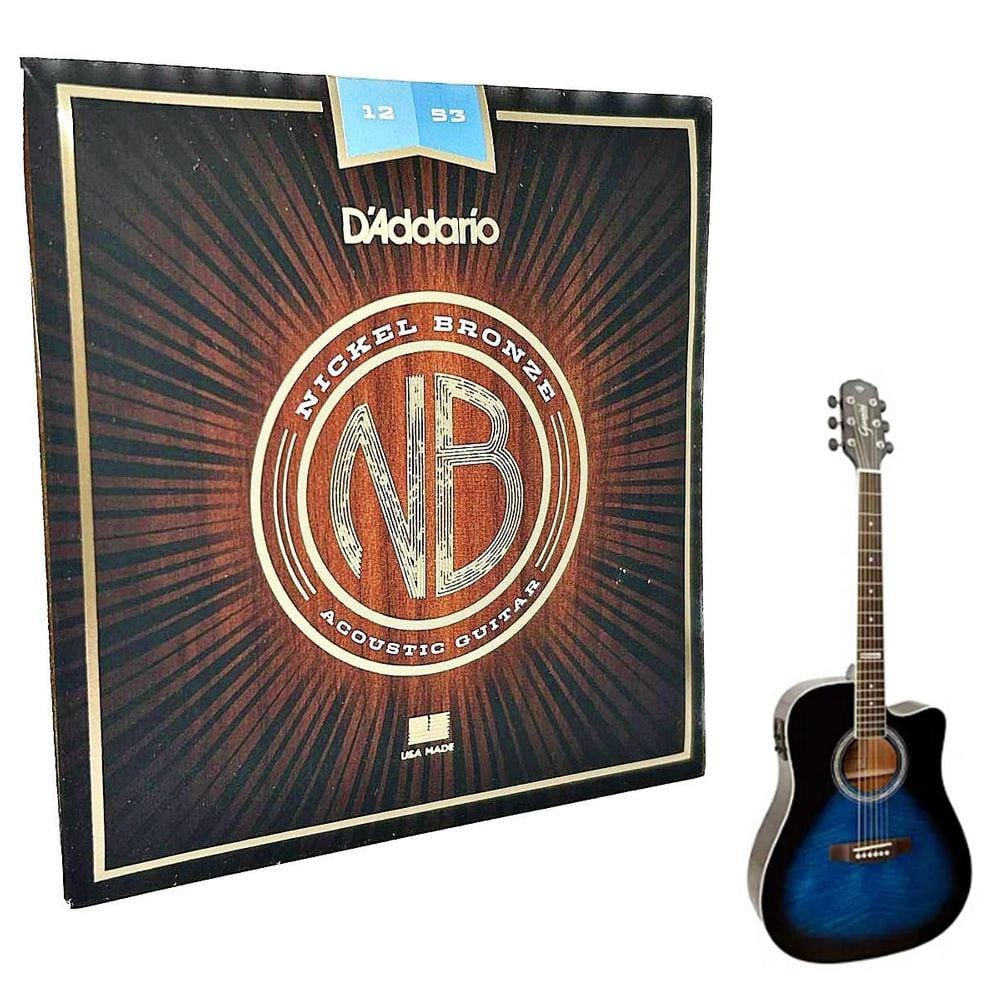 Cordas Daddario Violão 012 Nickel Bronze Aço NB1253