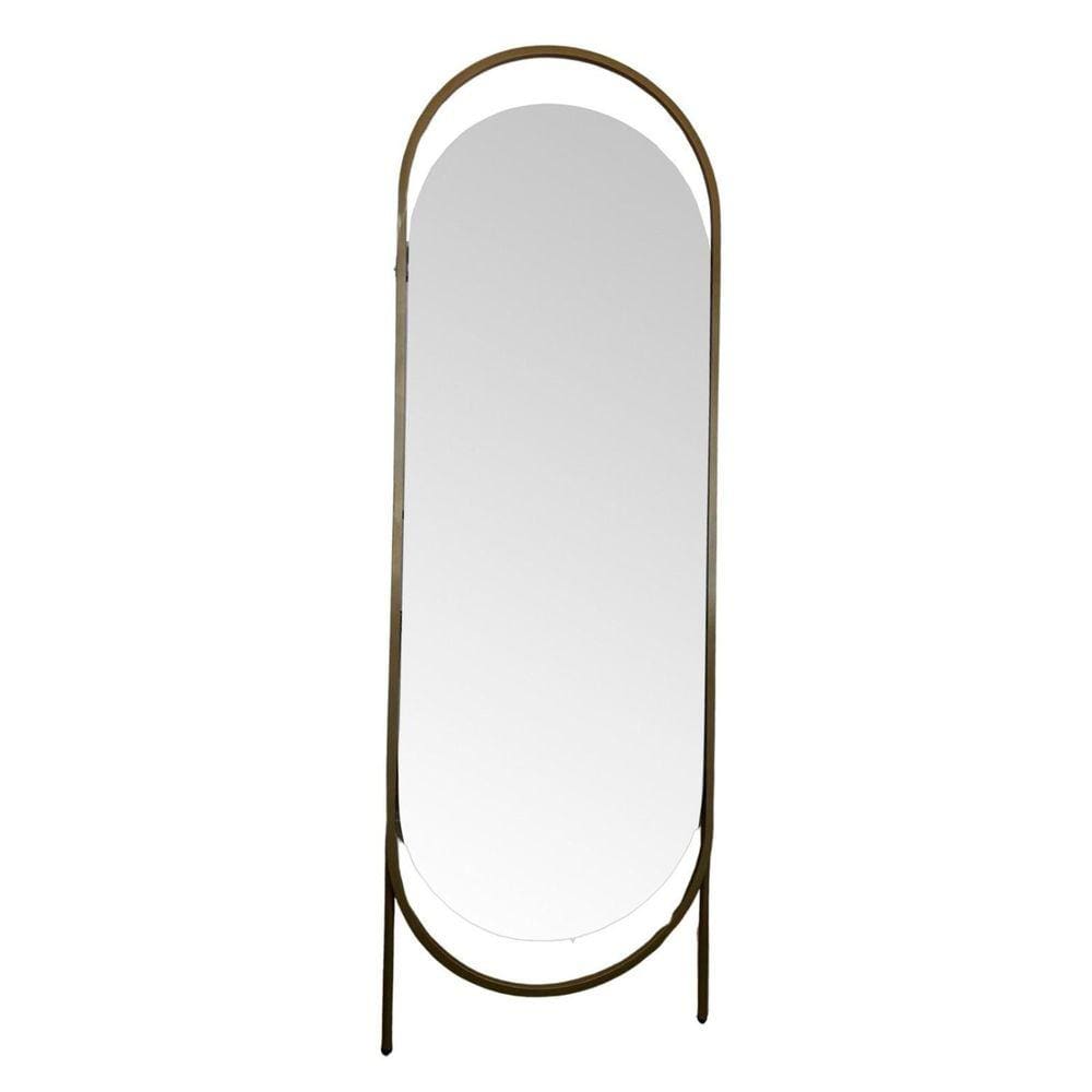 Espelho Decorativo de Chão Glam Gg 2 Pés 153x53cm Oblongo In House Dourado