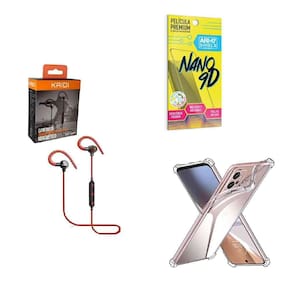 Kit Capinha Moto E23 + Fone De Ouvido Sem Fio + Película 9D