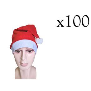 Kit 100 Toucas Gorro Papai Noel Em Feltro Natal Fantasia