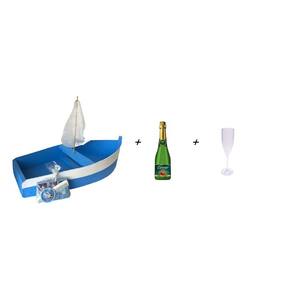 Kit Barco Oferendas Iemanja Especial 60Cm Com Cidra E Taça