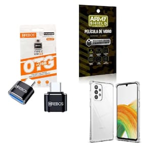 Kit Usb Para Tipo C + Capinha Samsung A33 + Película 3D