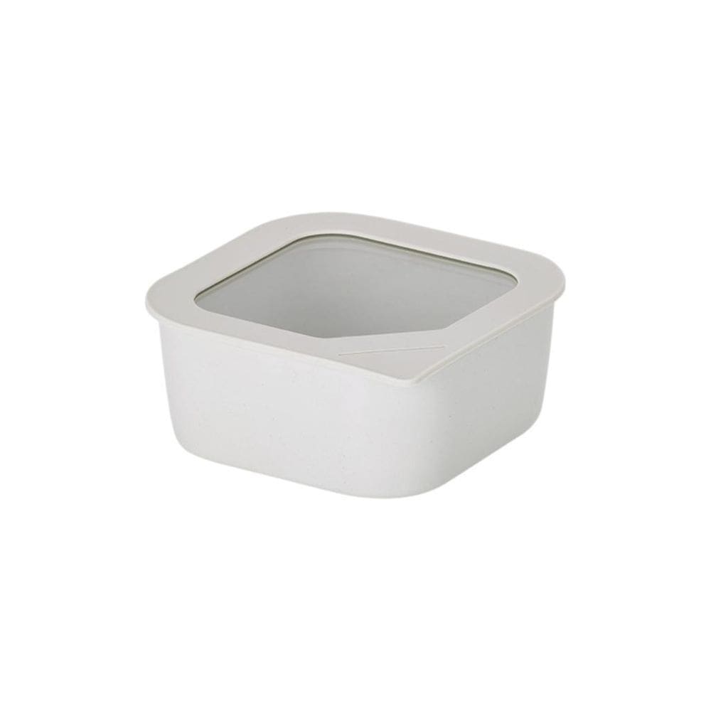 Pote Quadrado De Cerâmica - Tampa De Vidro - 900Ml - Fika On