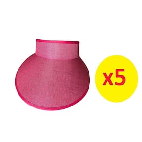 Kit 5 Viseiras Tiara Arco Rosa Aba 12Cm Com Elástico Praia