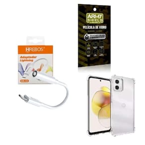 Capinha Motorola G73 + Adaptador P2 Pra Tipo C + Película 3D