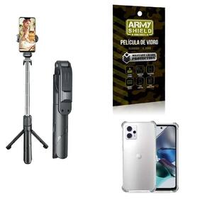 Kit Tripé De Selfie + Capinha Motorola G23 + Película 3D
