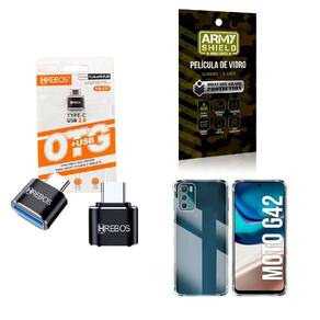 Kit Usb Para Tipo C + Capinha Motorola G42 + Película 3D