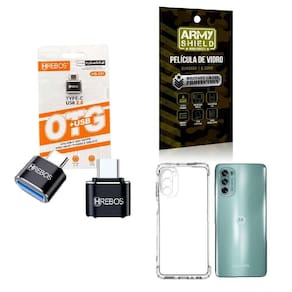Kit Usb Para Tipo C + Capinha Motorola G62 + Película 3D