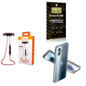 Kit Capa Moto G13 + Fone De Ouvido Bluetooth + Película 3D
