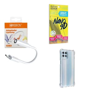 Capinha Motorola G100 + Adaptador P2 P Tipo C + Película 9D