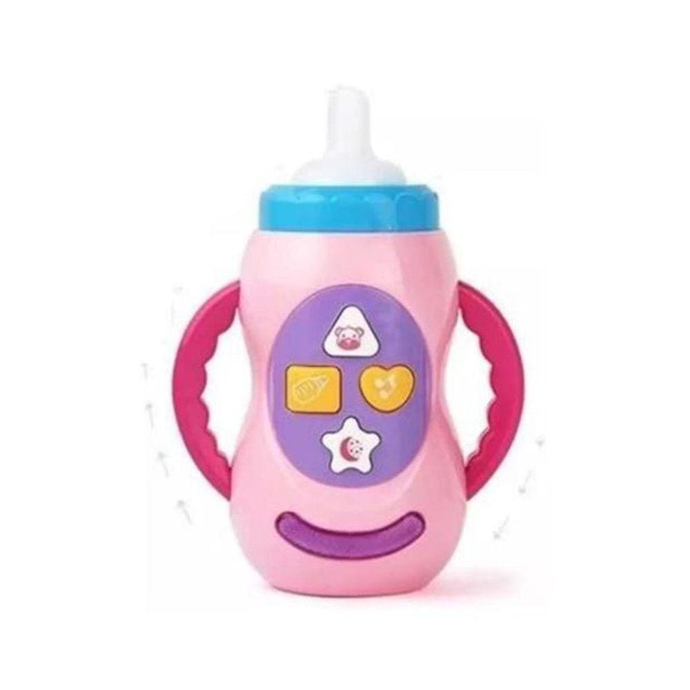 Brinquedo Para Bebê Mamadeira Musical Com Música E Luz Cor:rosa