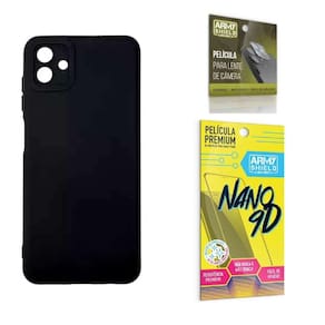 Capinha Silicone Aveludada + Película 3D - Qualidade