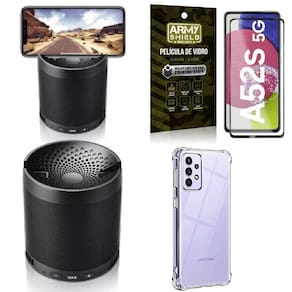 Capa Samsung A52S + Som Bluetooth Potente Q3 + Película 3D