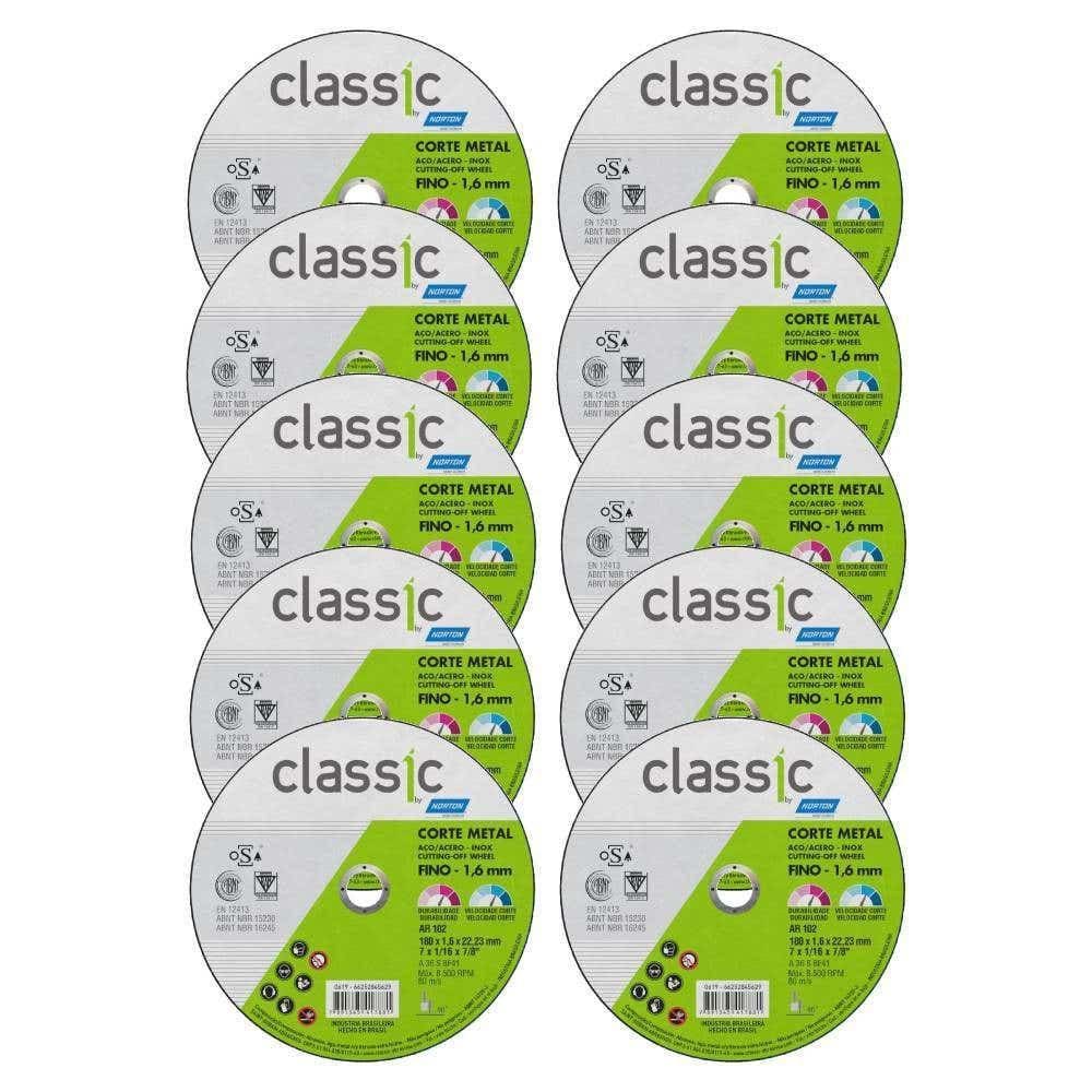 Disco de Corte Inox 7 X 1,6MM Classic 10 Unidades NORTON
