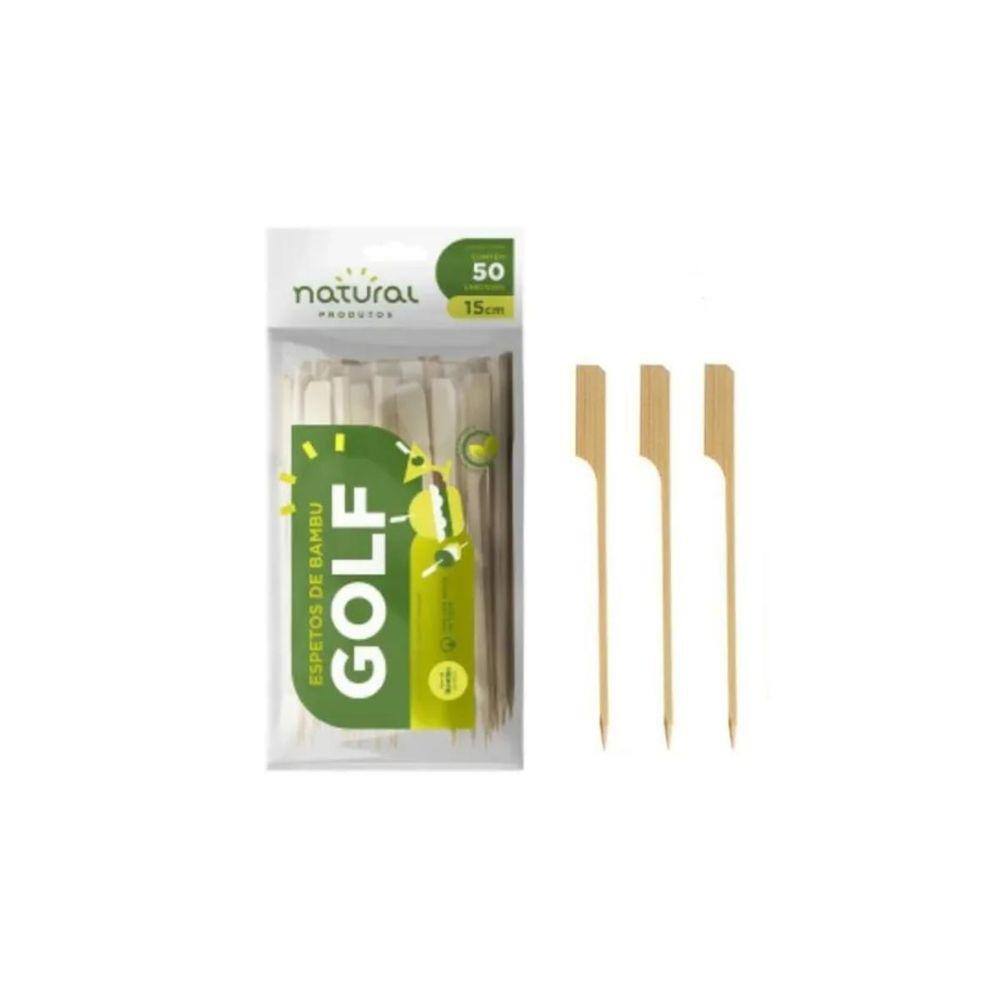 Espeto Bambú Golf Petiscos Lanches 15Cm - 400 Unidades