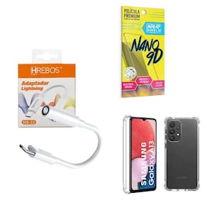 Capinha Samsung A134G + Adaptador P2 P Tipo C + Película 9D