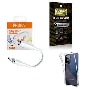 Capinha Samsung A72 + Adaptador P2 Para Tipo C + Película 3D
