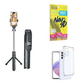 Kit Tripé De Selfie + Capinha Samsung A53 + Película 9D