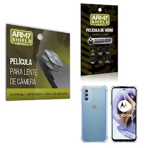 Kit Película De Câmera E Tela Moto G31 + Capinha Anti Shock