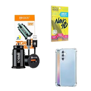 Kit Capinha Samsung A34 + Carregador Veicular + Película 9D