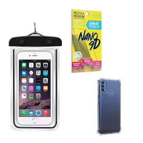 Capinha Moto E40 + Capa A Prova Dágua + Película Nano 9D