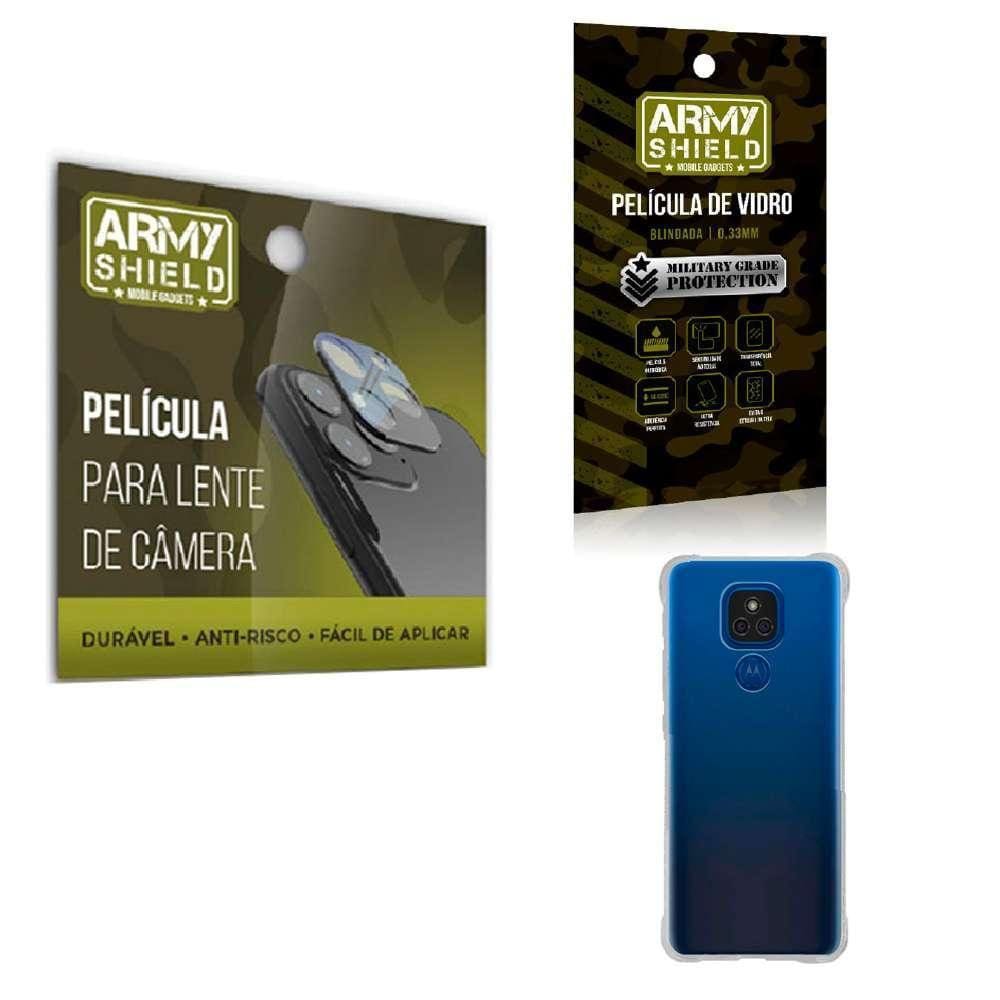 Película De Câmera E Tela Moto E7 Plus E Capinha Anti Shock