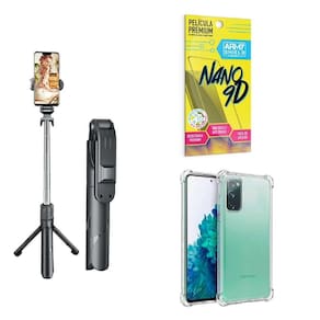 Kit Tripé De Selfie + Capinha Samsung S20 Fe + Película 9D