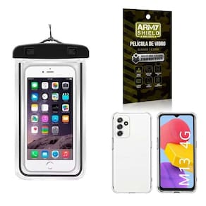 Kit Capa A Prova D`Água M13 + Capa Anti Shock + Película 3D