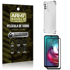 Capa Capinha Moto G30 Anti Shock + Película De Vidro 3D
