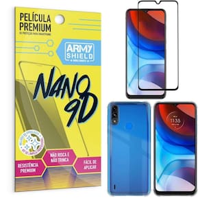 Capinha Moto E7 Power Anti Shock + Película Nano Cerâmica 9D