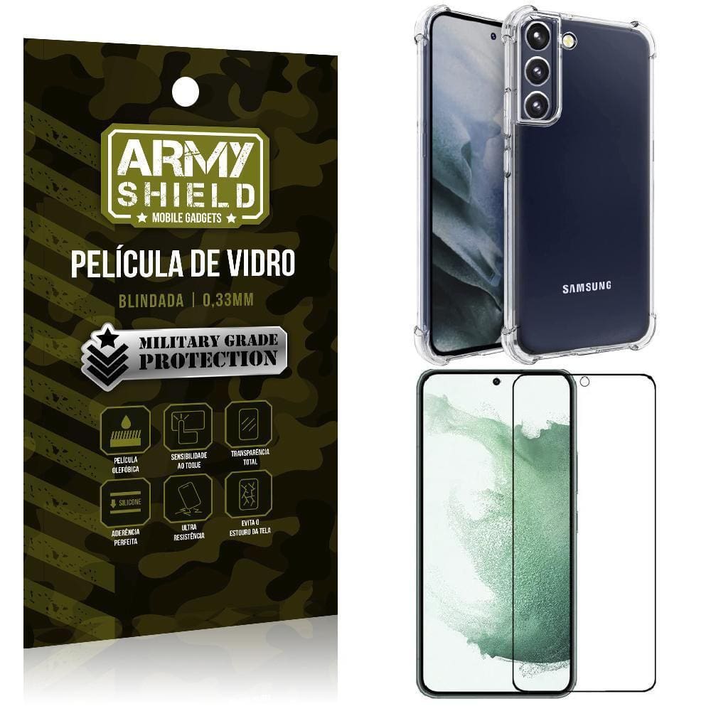 Capinha Samsung S22 Plus Anti Shock + Película De Vidro 3D