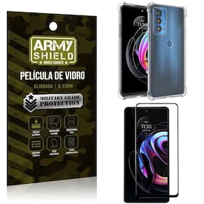 Capinha Moto Edge 20 Pro Anti Shock + Película De Vidro 3D