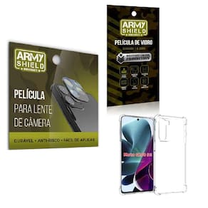 Película De Câmera E Tela Moto G200 + Capinha Anti Shock