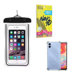 Capinha Samsung A04 E + Capa Prova Dágua + Película Nano 9D