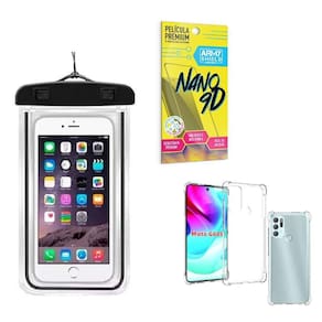 Capinha Moto G60 S + Capa A Prova Dágua + Película Nano 9D