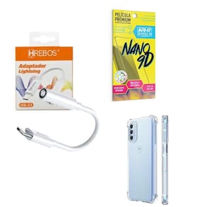 Capinha Motorola G52 + Adaptador P2 P Tipo C + Película 9D