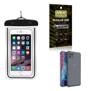 Kit Capa Prova D`Água G50 5G + Capa Anti Shock + Película 3D