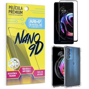 Capa Moto Edge 20 Pro Anti Shock + Película Nano Cerâmica 9D