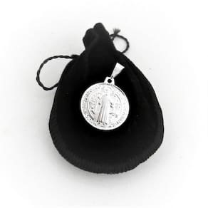 Pingente São Bento 20Mm Banhada Prata Pi105