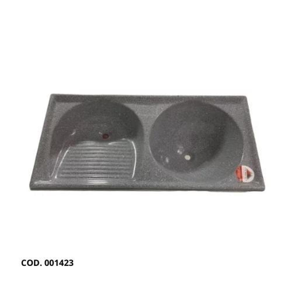 Tanque Duplo de Fibra 100 x 50cm Cinza Granitado - FortMármore