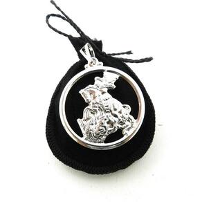 Pingente São Jorge 4Cm Largura Folheado Prata Pi113