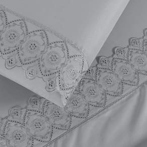 Jogo Cama Queen Cherry Bordado Inglês 4 pçs Graf