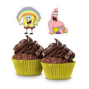 Picks Para Doces Bob Esponja Com 8 Unidades